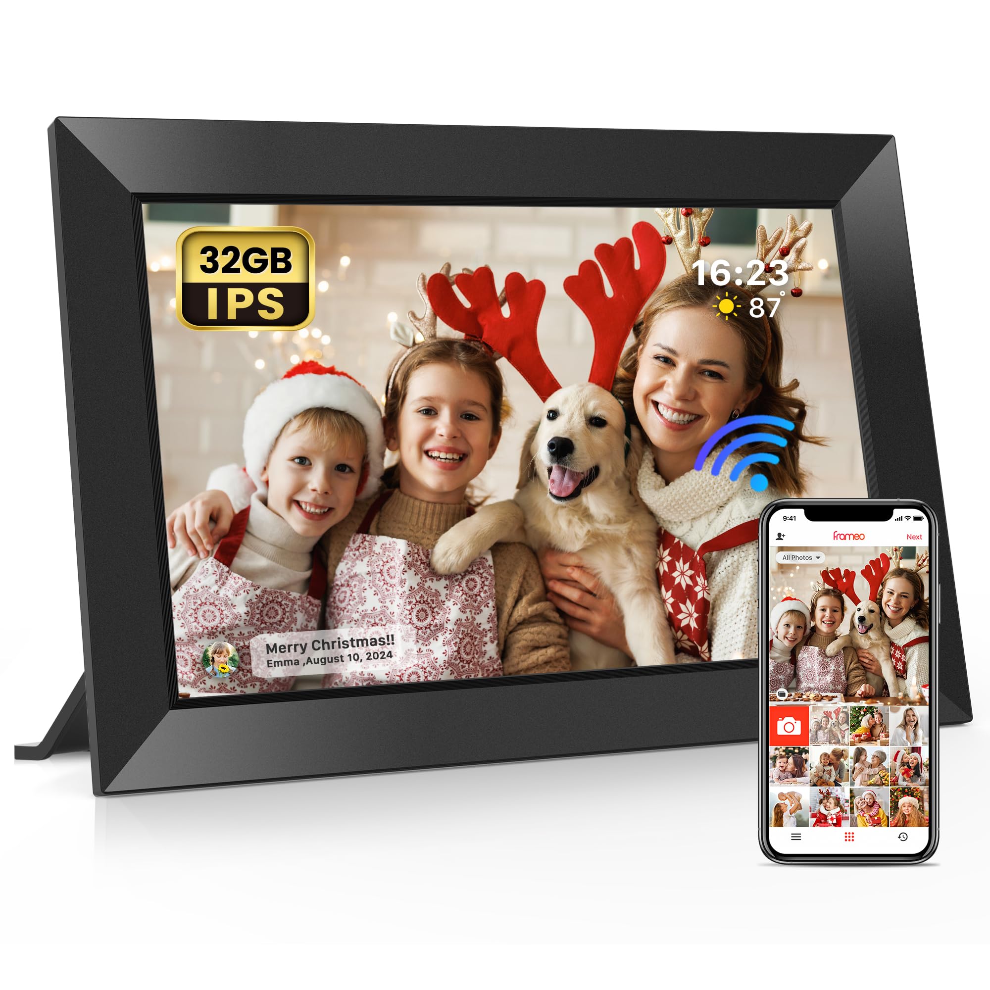 Frameo Digital Picture Frame,10.1" Electronic Photo Frames WiFi, 32GB | 1280 x 8