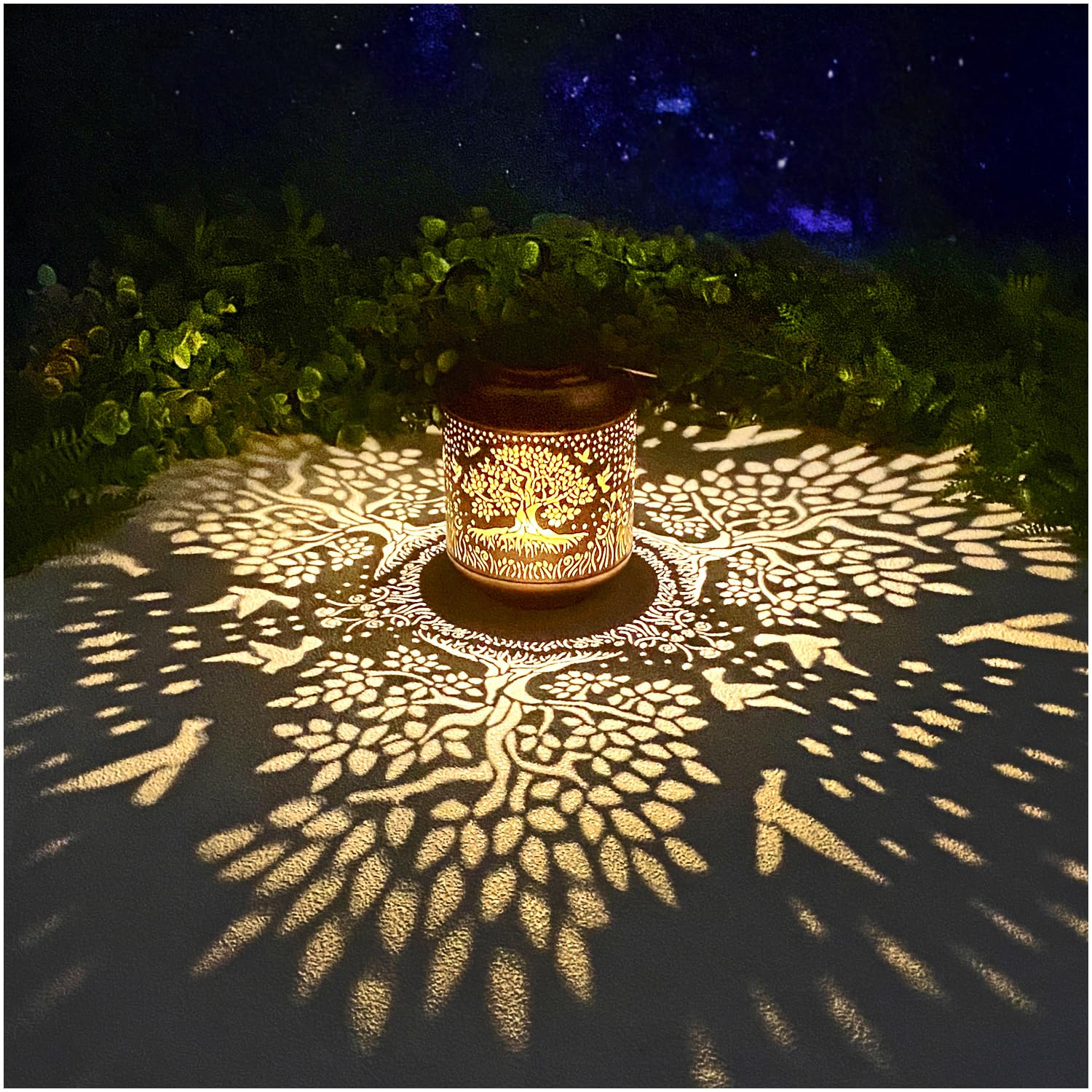 Tree of Life Solar Lanterns Outdoor Waterproof Hanging Solar Lights Big Tree Gif
