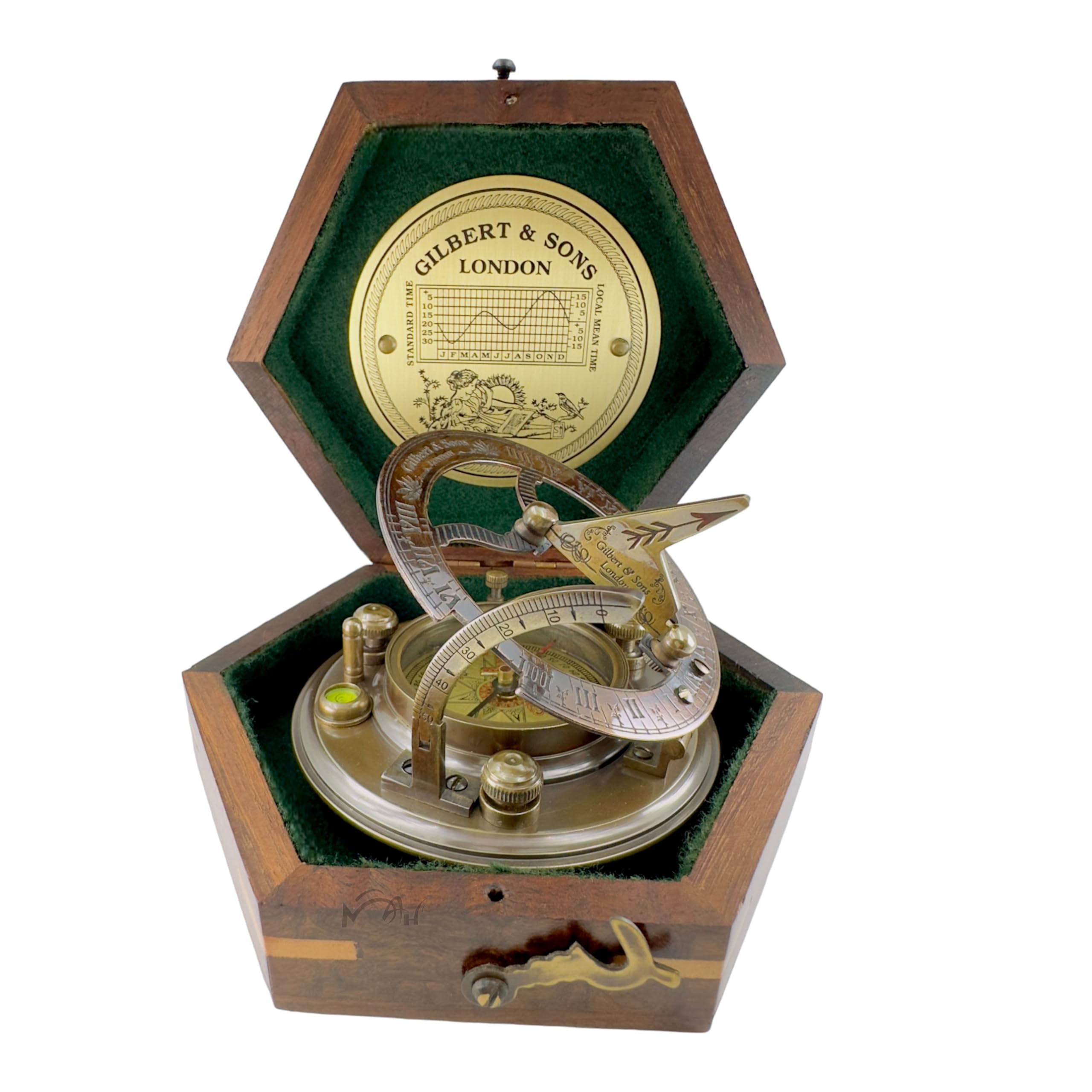 Anniversary Brass Sundial Compass Gift for Him or Her – Keepsake for Husband, Wi