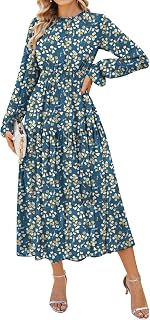 GRACE KARIN Women's Floral Long Sleeve Fall Wedding Guest Maxi Dress