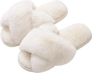 Evshine Women's Memory Foam Slippers with Cross Band