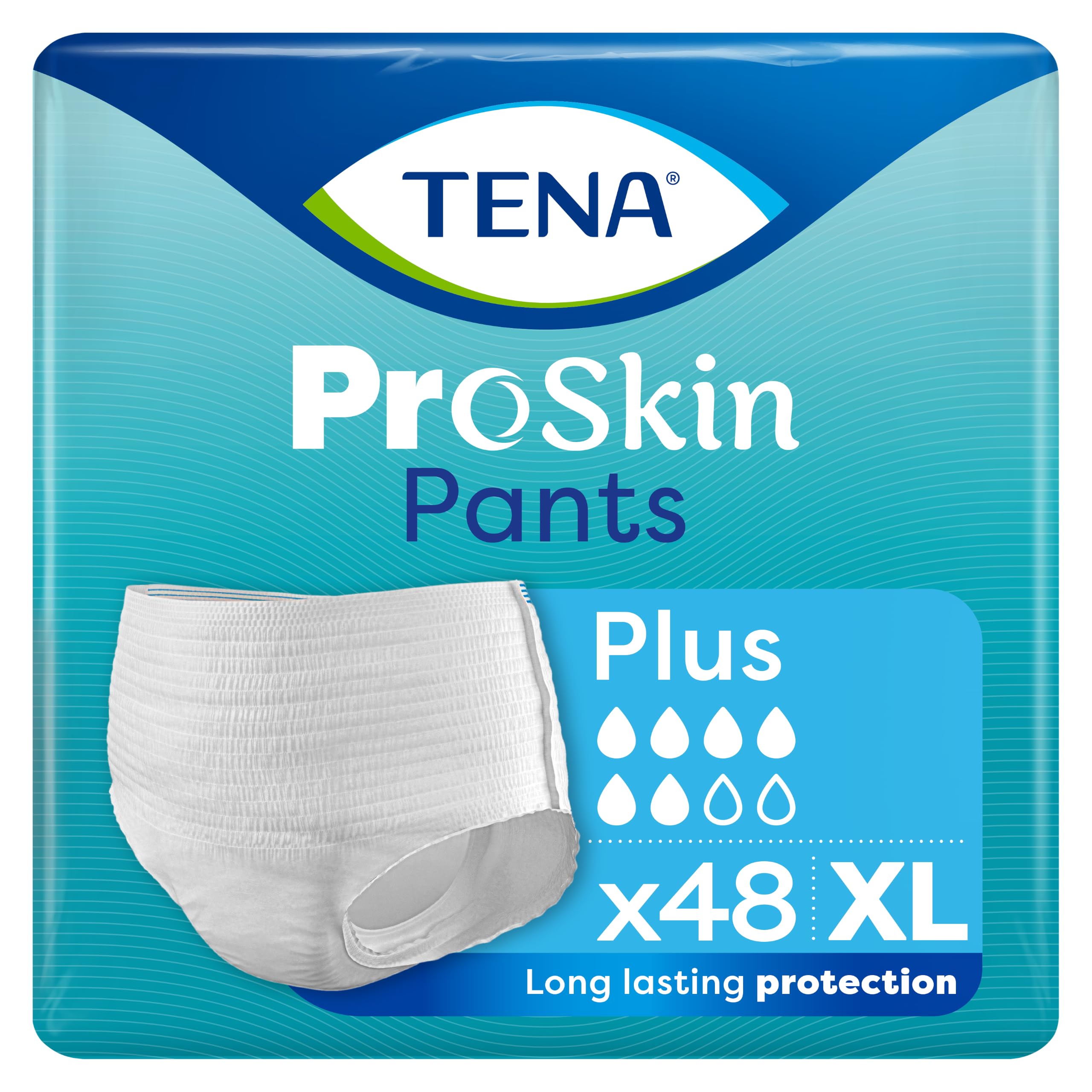 TENA ProSkin Pants Plus, Incontinence Underwear, XL, 4 Packs (48 Count) | Incont