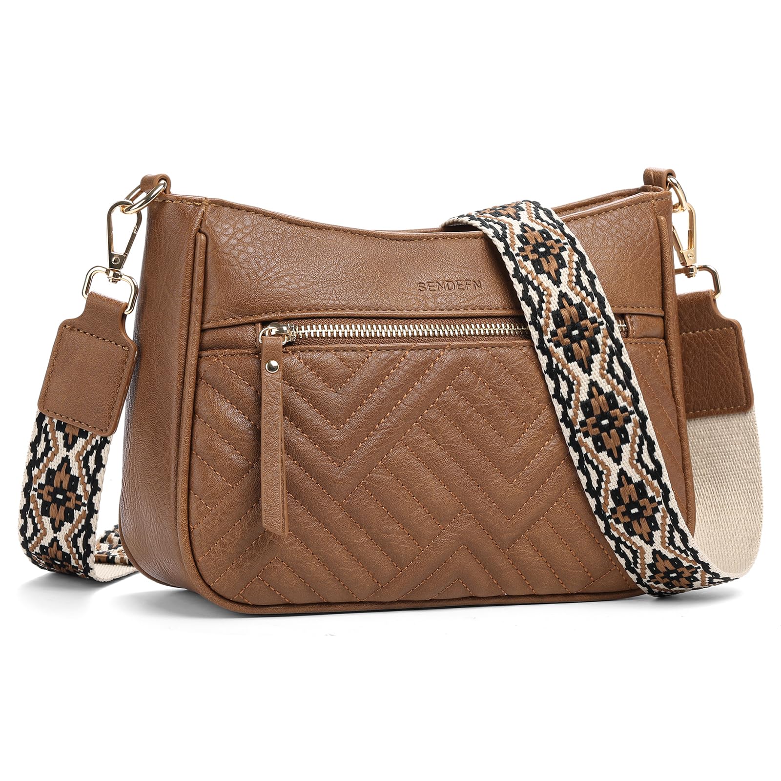 SENDEFN Sac Bandoulière Femme, Sac à Main Bandoulière Multipoches Petit Sacoche 
