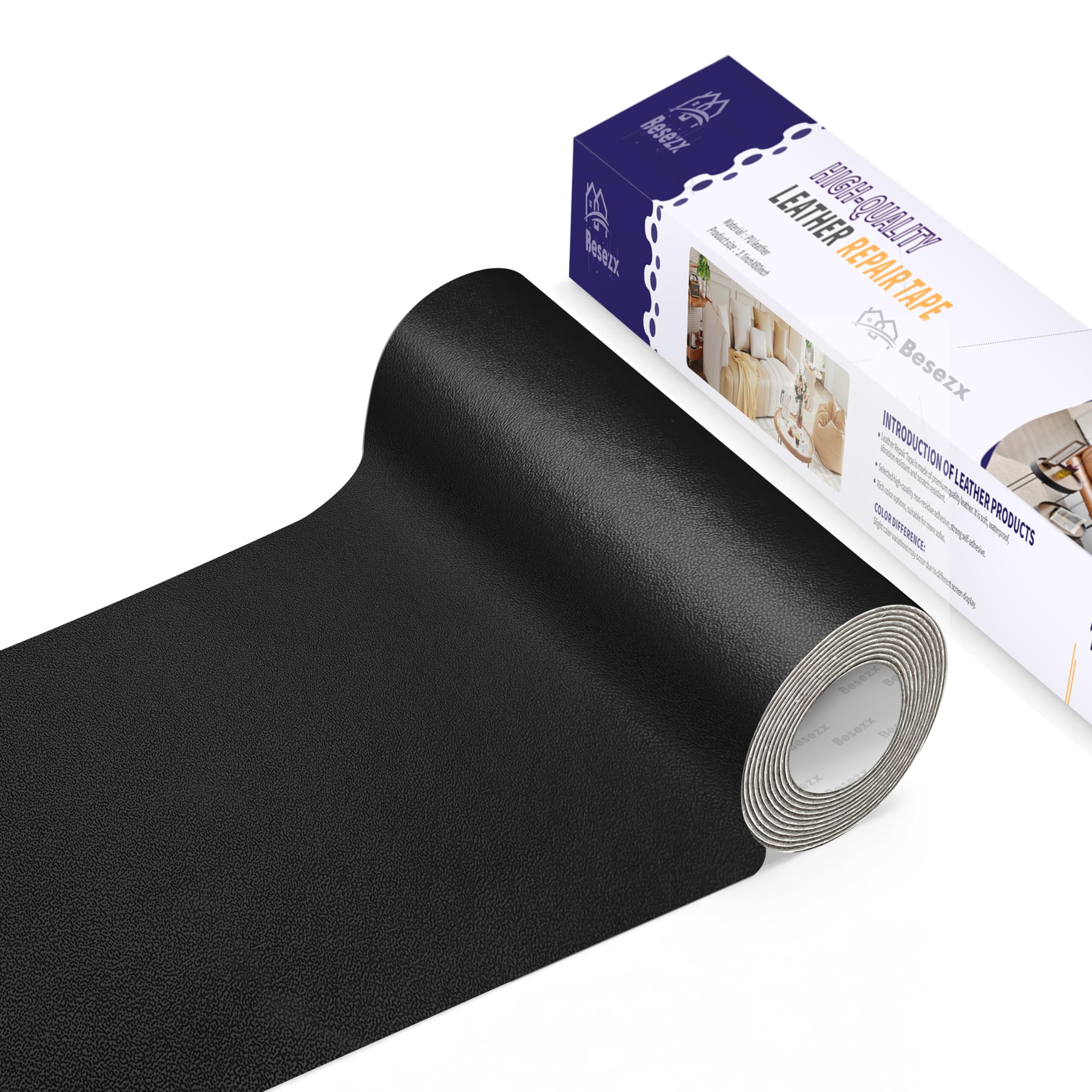 Besezx Leather Repair Patch Tape Kit,Vinyl Repair Kit,Self Adhesive Leather Repa