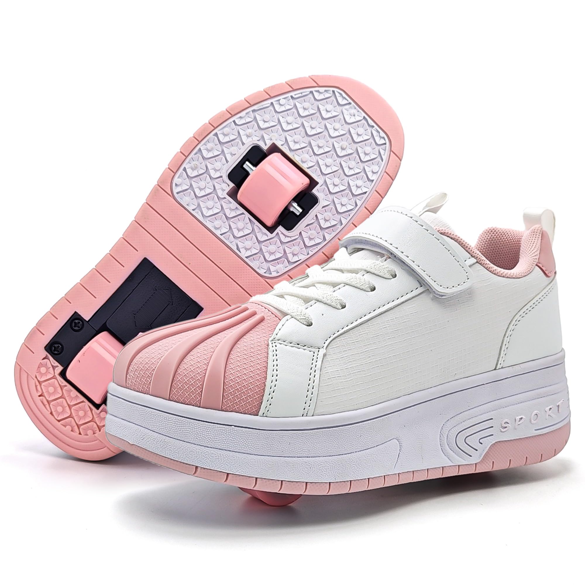 Umerigo Fashion Roller Skate Shoes for Boys Girls Kids Retractable Wheelies Skat
