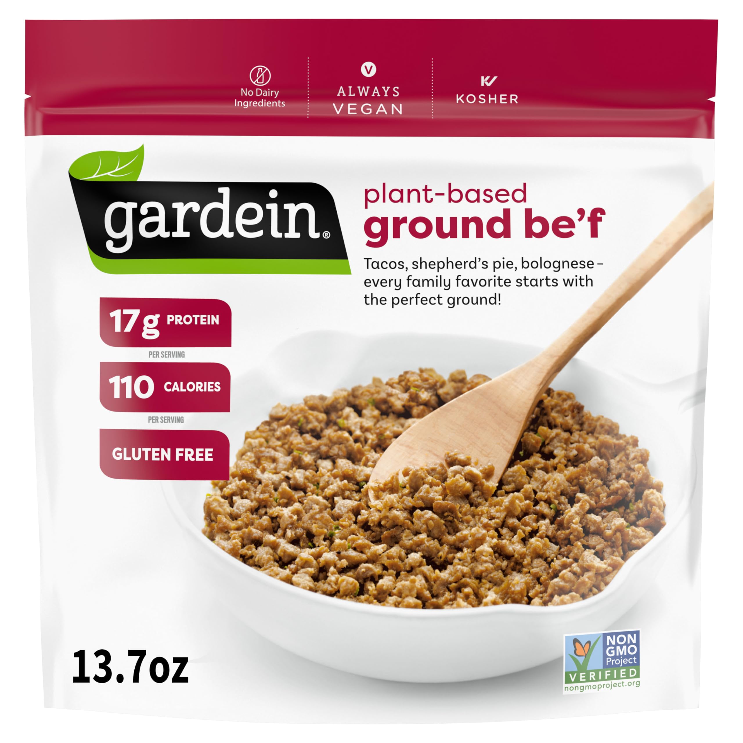 Gardein, Beefless Ground, 13.7 Ounce | 17g plant-based protein per serving; 5g o