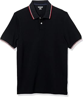 Amazon Essentials Men's Short Sleeve Slim-Fit Cotton Pique Polo Shirt, Breathable Collared