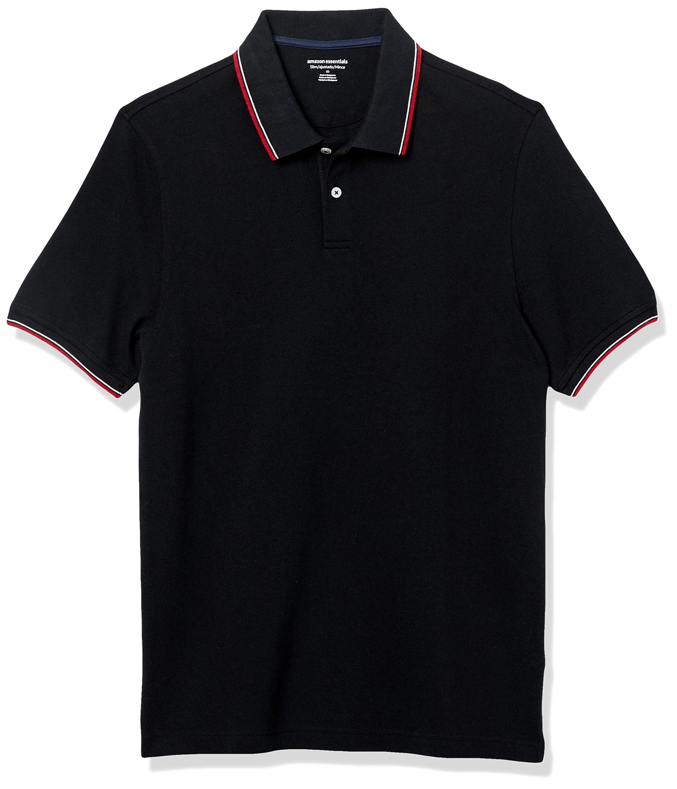 Amazon Essentials Men's Short Sleeve Slim-Fit Cotton Pique Polo Shirt, Breathabl