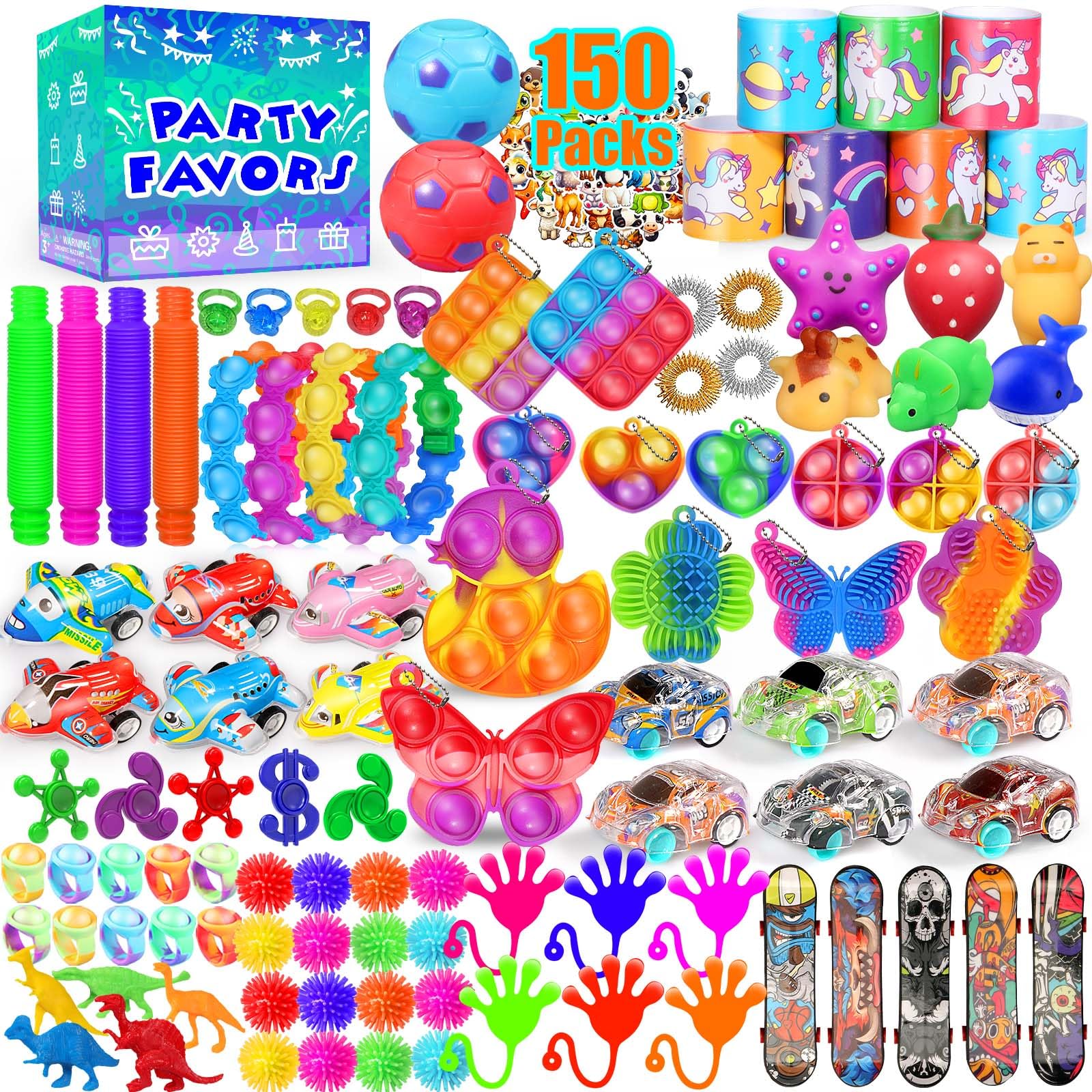 Party Favors for Kids 8-12 4-8, 150-Pack Fidget Toys Bulk, Treasure Box Toys for
