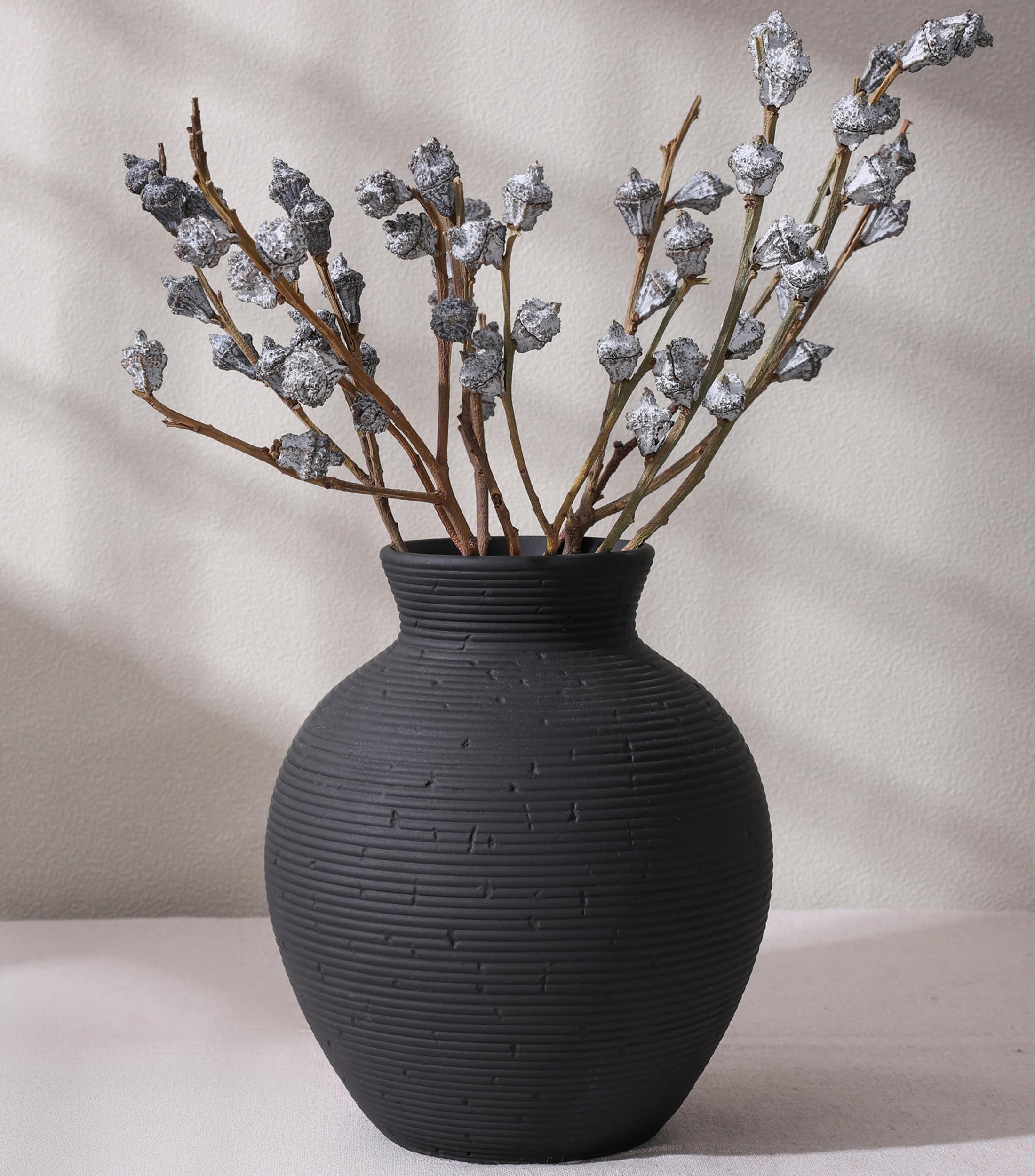 Ceramic Flower Vase Home Decor, 7.4 in Farmhouse Table Vases Retro Vintage Livin