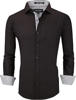 Alex Vando Men's Crease-Free Regular Fit Stretch Viscose Bamboo Button Down