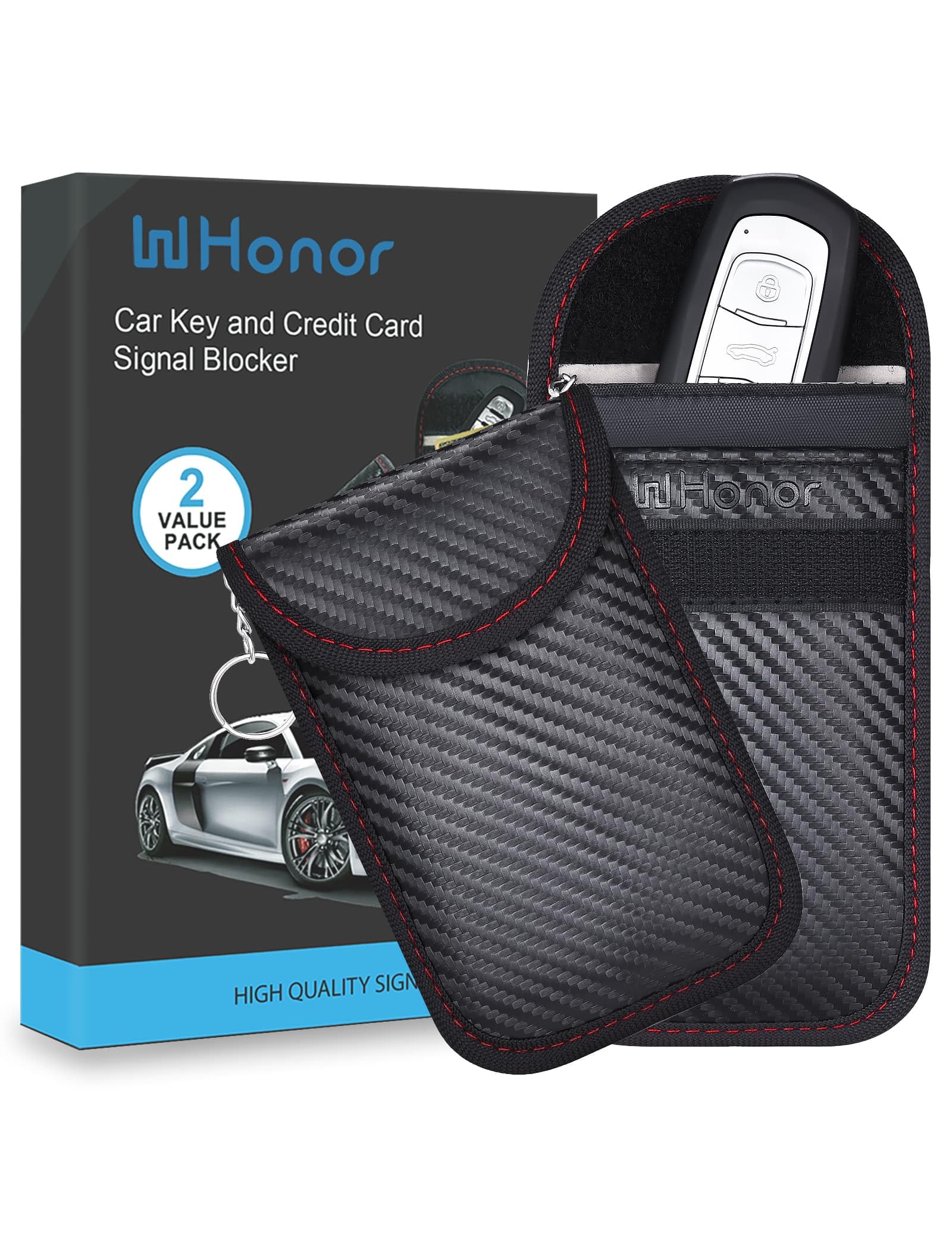 WHonor Faraday Pouch for Car Keys, Premium Keyless Entry Signal Blocker, Militar