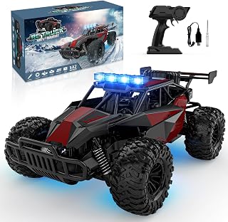 BLUEJAY Remote Control Car, 2.4GHz High Speed 33KM/H RC Cars Toys | 1:12 Monster RC Truck Off Road with LED Headlight and Rechargeable Battery Gifts for Adults Boys 8-12