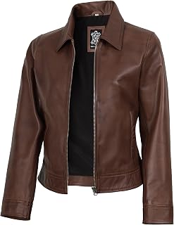Women's Real Lambskin Leather Vintage Style Jacket for Women