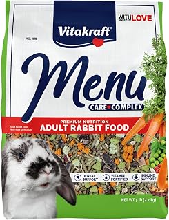 Vitakraft Menu Rabbit Food 5 lb. | Nutrient-Rich Pellet Blend, Fiber-Focused Formula, Daily Diet, Resealable Bag, 5 lb Pack