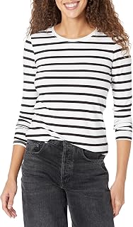 Amazon Essentials Women's Standard Fit Round Neck Long Sleeve T-Shirt (Available in Plus Sizes)