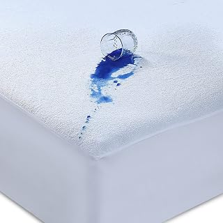 Caroline Shatuik Waterproof Mattress Protector Single,30cm Extra Deep Stretch Skirt Non-Noisy Terry Top Single Mattress Cover Single Bed(90 x 190cm)