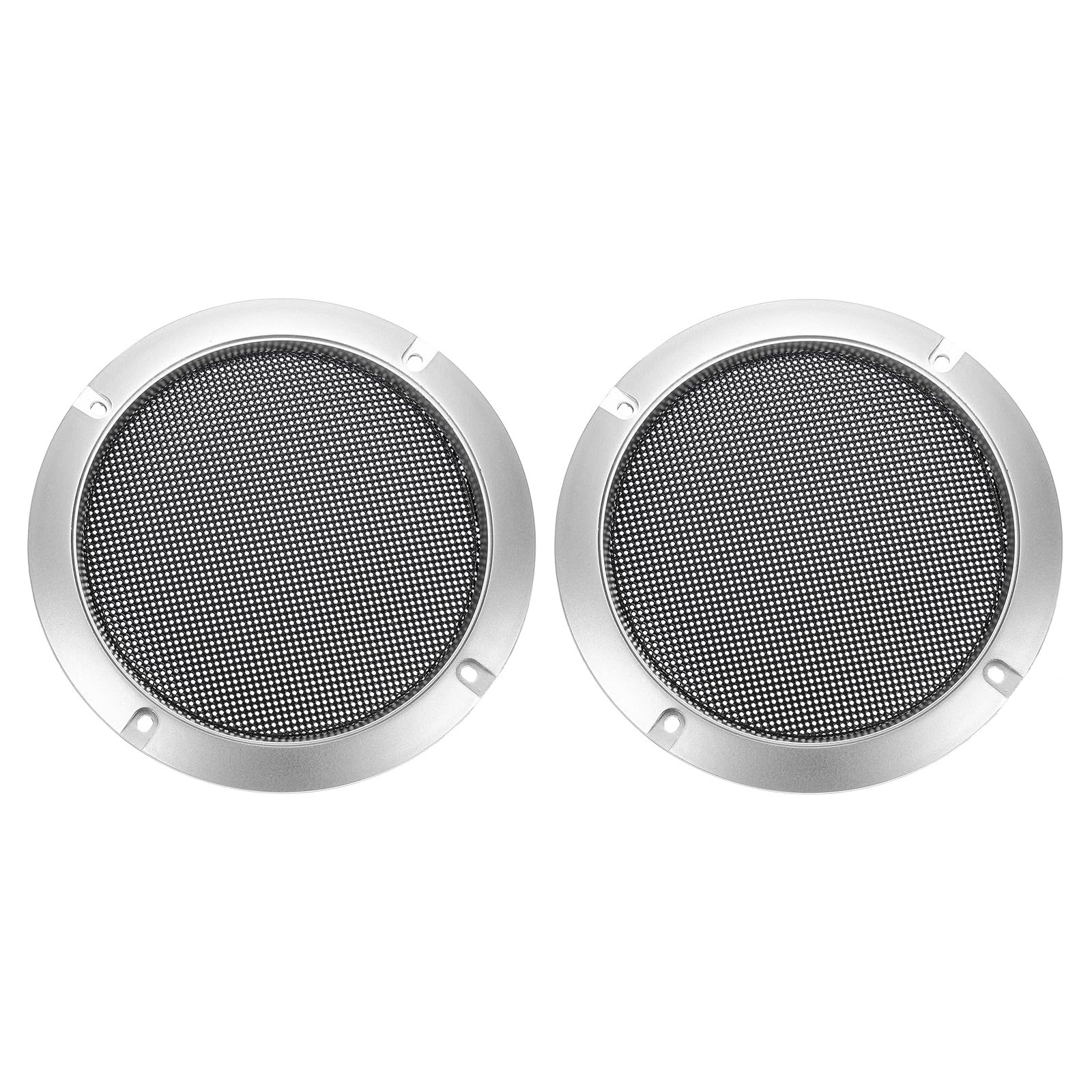 MECCANIXITY 5 Inch Metal Mesh Speaker Grills Covers Black/Silver | Decorative Su