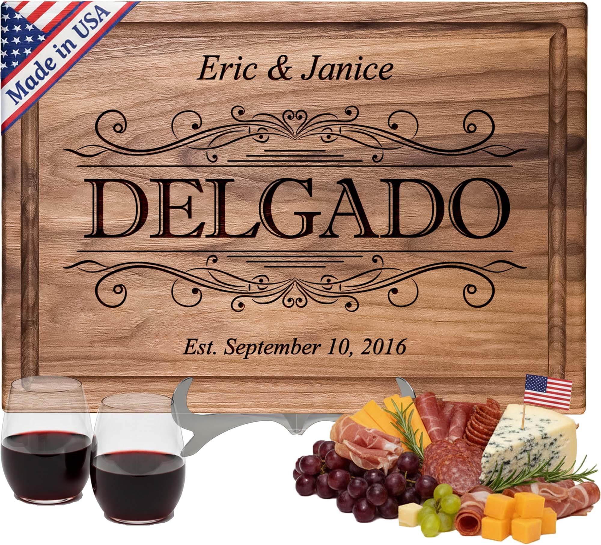 Personalized Wedding Gifts for Couple, Straga Custom Cutting Board Wood Engraved