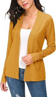 EXCHIC Women's Casual Long Sleeves V-Neck Open Front Knit Cardigan