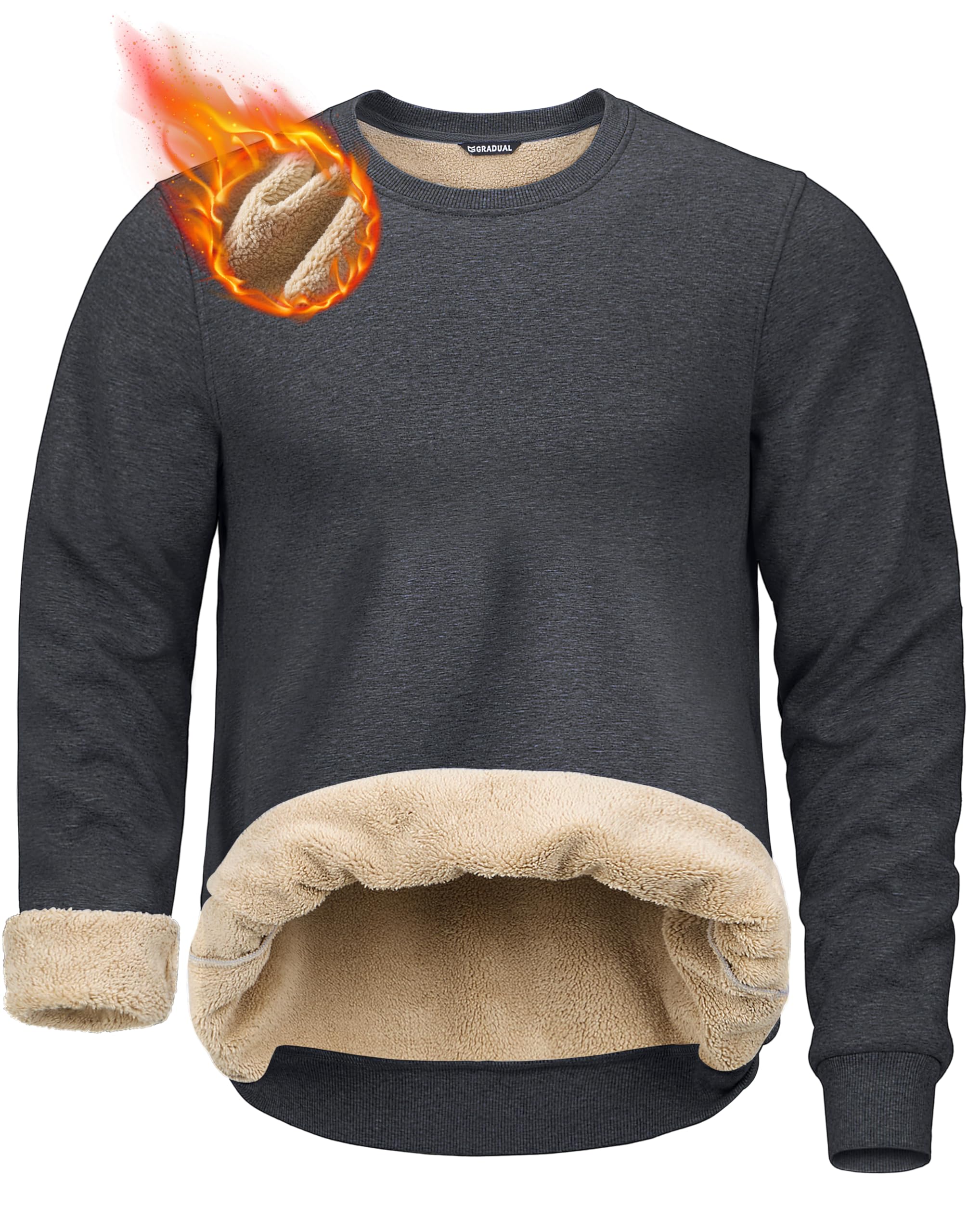 G Gradual Sherpa Lined Sweatshirts for Men Fleece Pullover