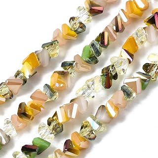 100pcs 3.5mm Faceted Galvanized Glass Beads Triangle Beads for DIY Necklace Bracelet Earrings Jewelry Making