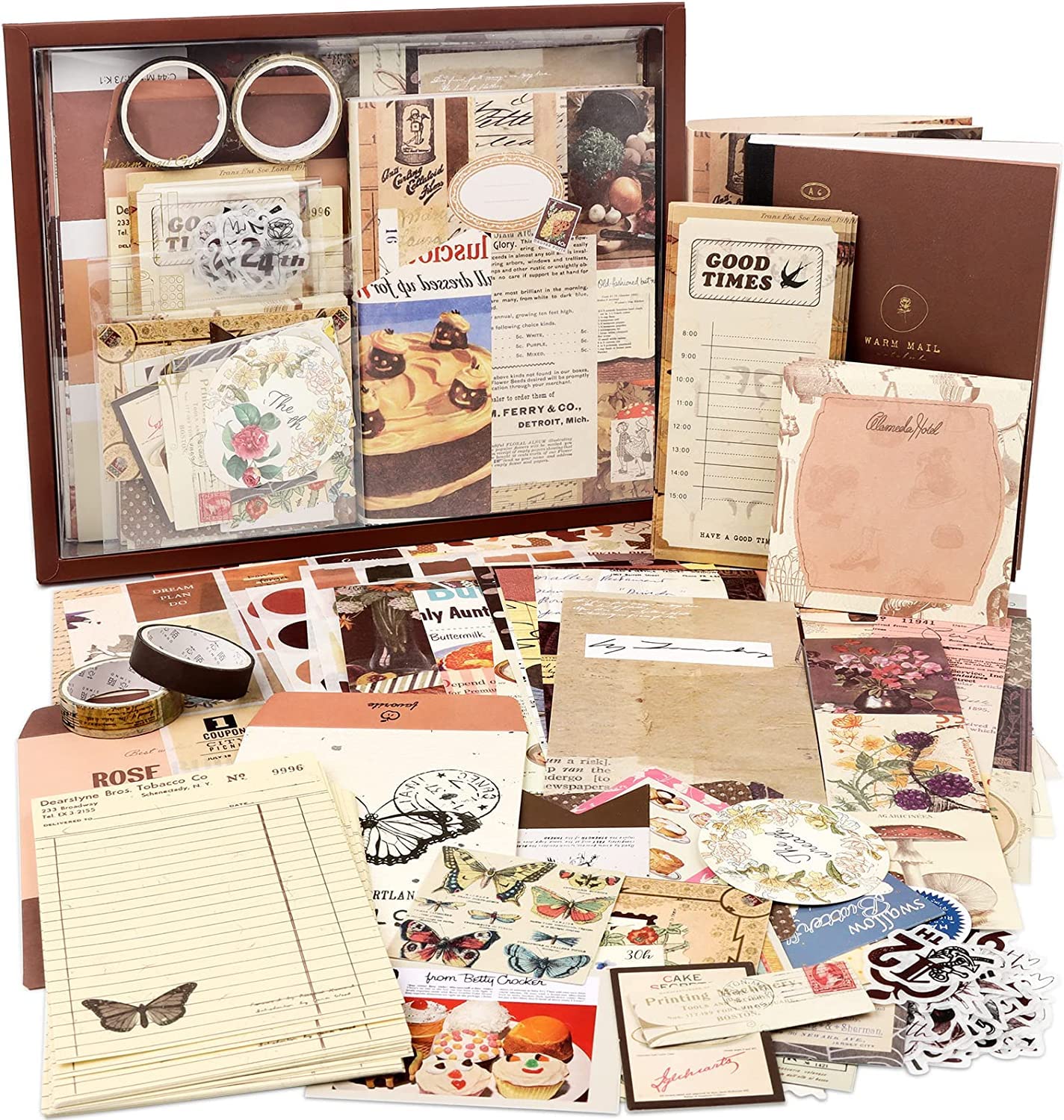 Draupnir Vintage Scrapbook Kit(346pcs), Bullet Junk Journal Kit with Journaling/