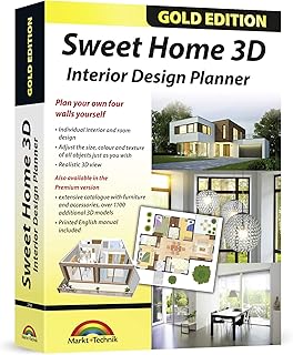 Sweet Home 3D - Interior Design Planner with an additional 1100 3D models and a pdf manual, ideal for architects and planners - for Windows 11-10-8-7-Vista-XP & MAC