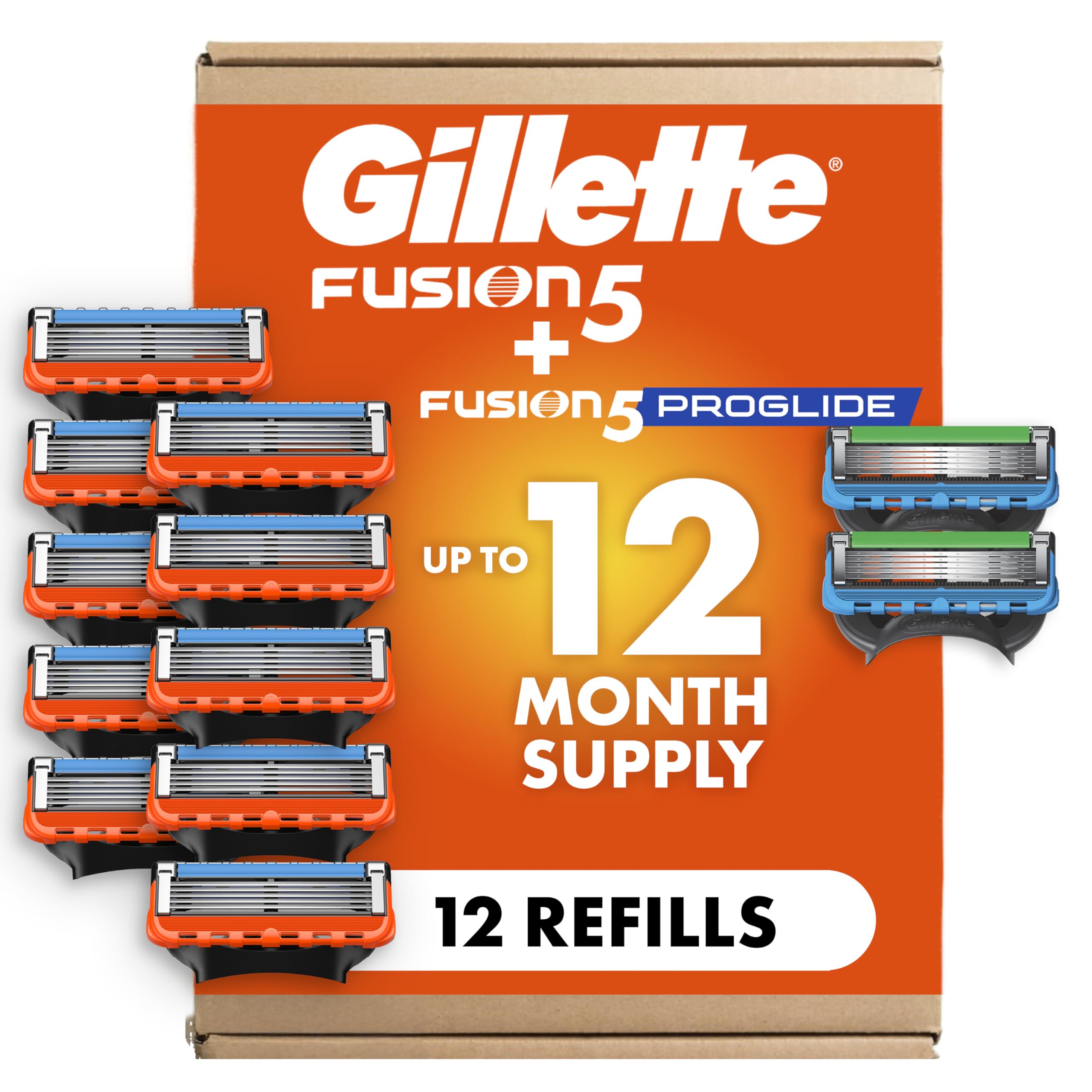 Gillette Fusion5 and ProGlide Men's Razor Blade Refills, 5-Blade Cartridges