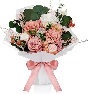 Flower Bouquet, Flowers for Delivery, Birthday Gifts for Women and Mom | Preserved roses bouquet, ready to gift for wife, grandma or her, ideal for birthdays, anniversaries and special occasions