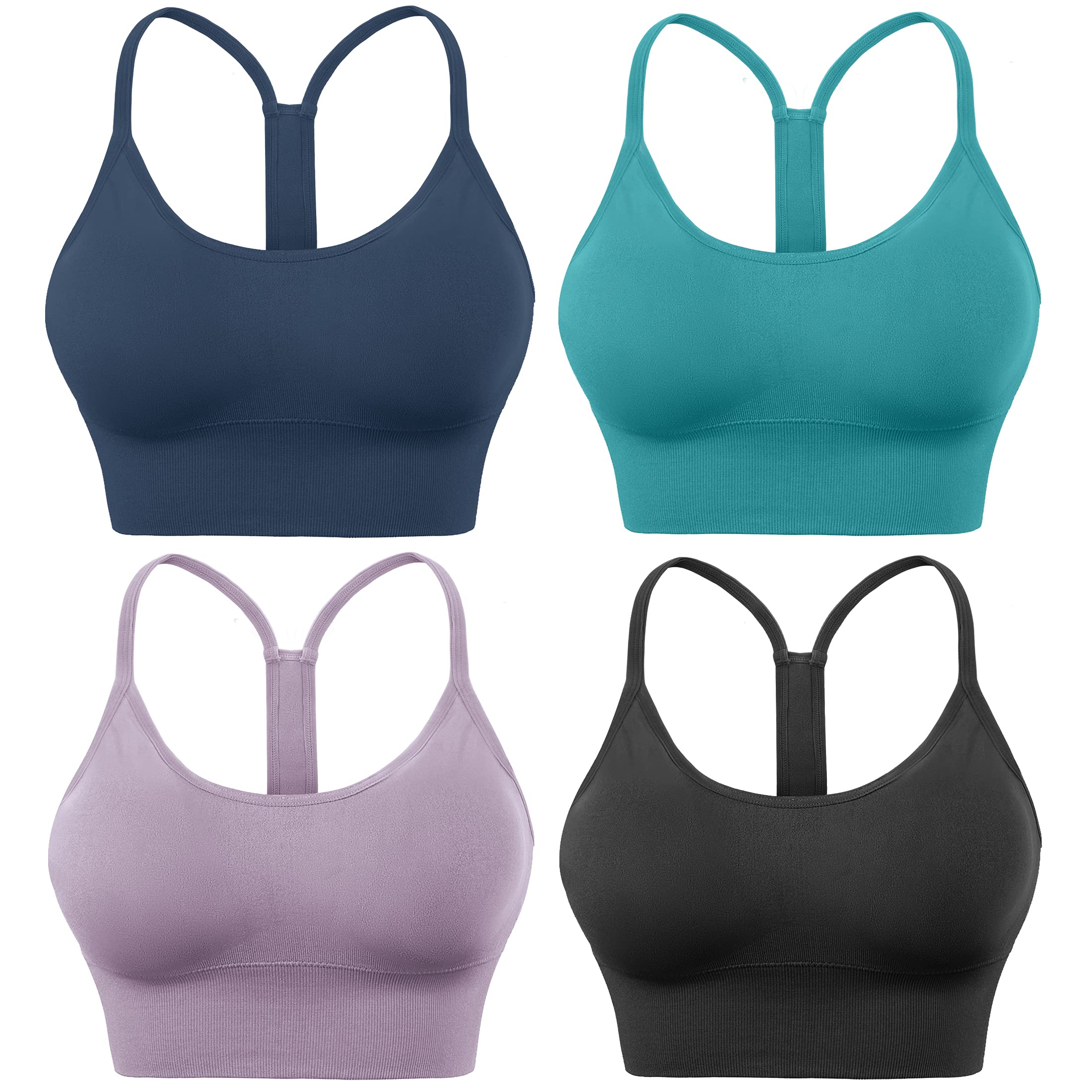 Evercute Sports Bra Women Padded Medium Support Criss Cross Straps Seamless High