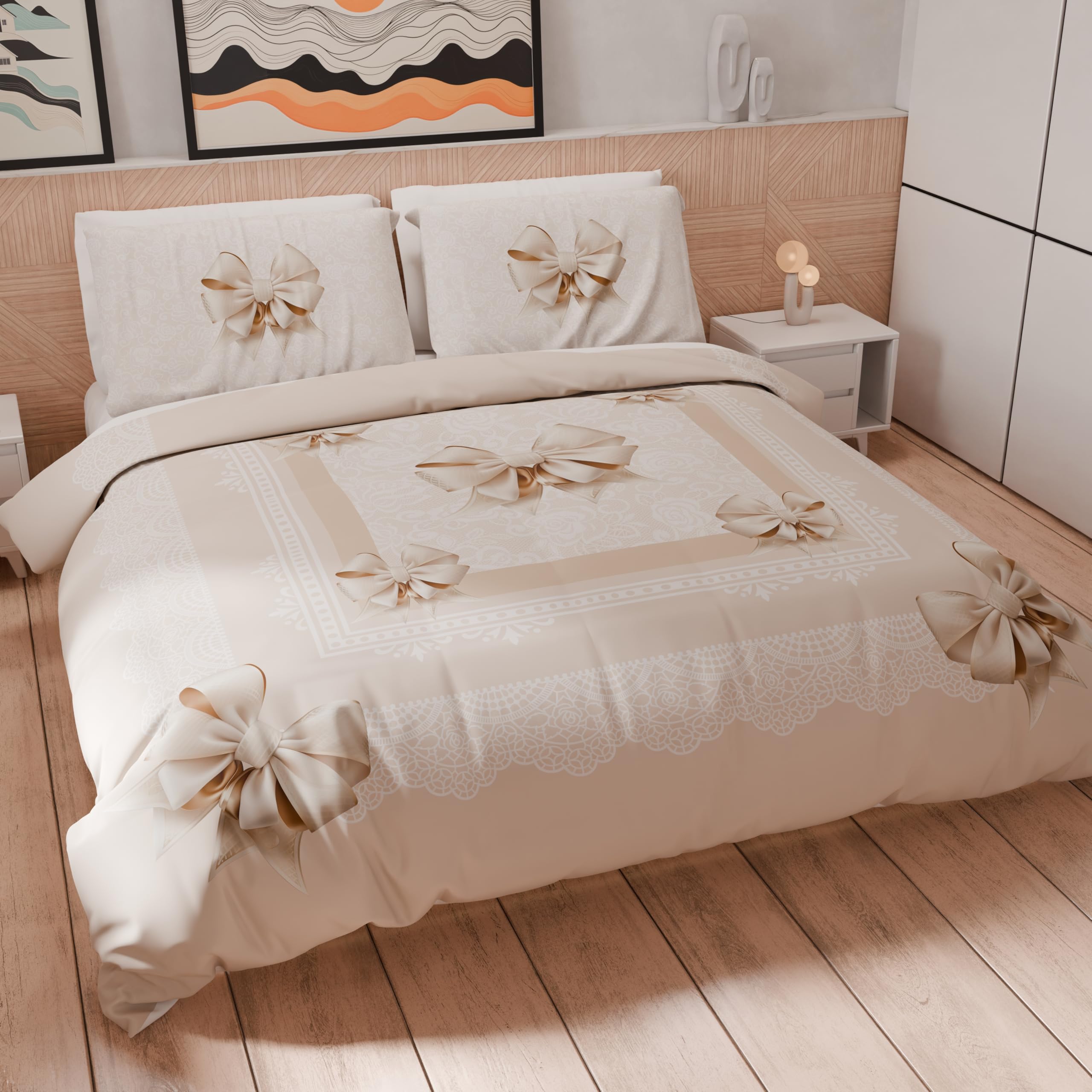 PETTI Artigiani Italiani - Double Bed Set 200 x 200 cm (2 Pillowcases 63 x 63 cm