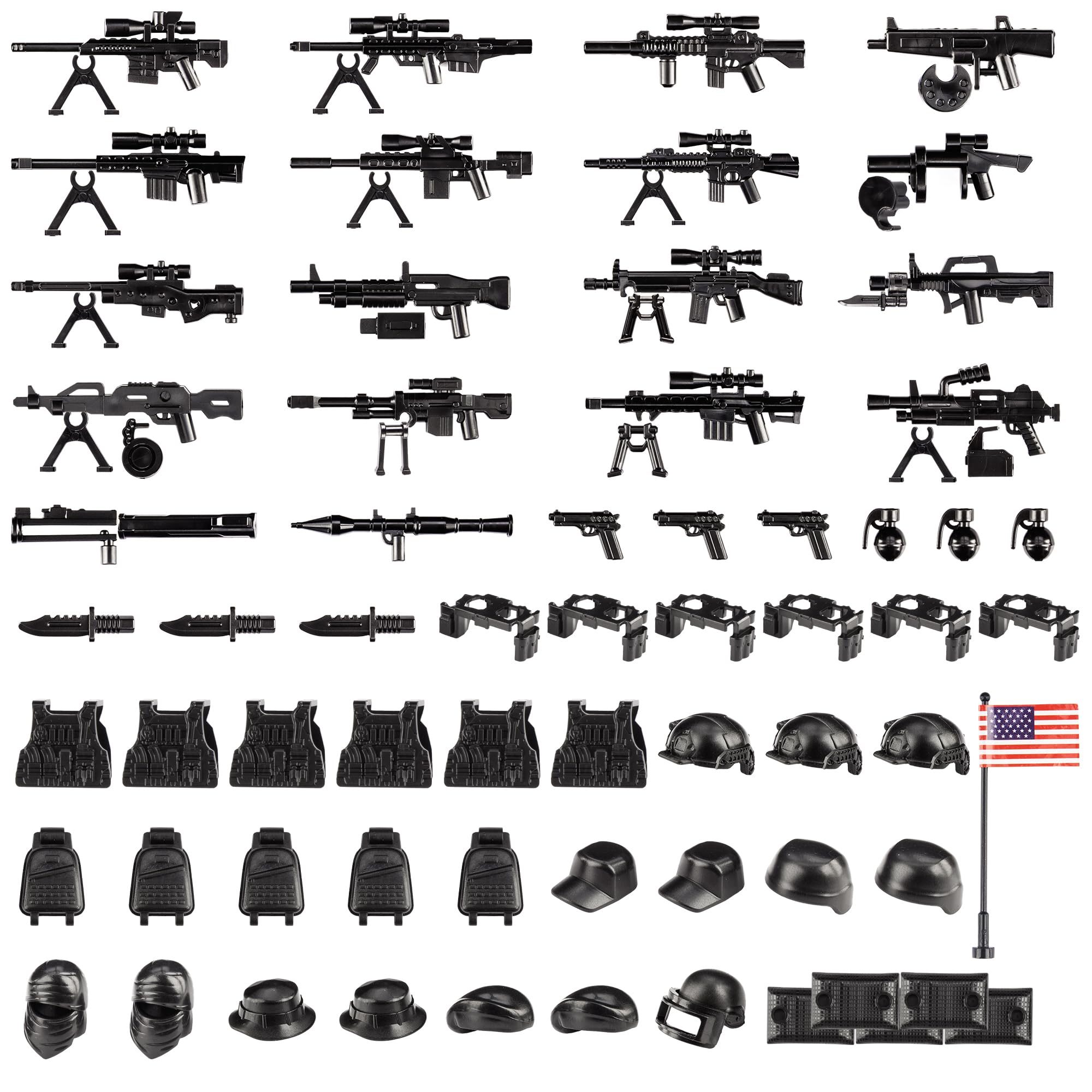 MaozyHomie 83 Pcs Toy Soldiers Figures US Army Battle Toy Set - Weapons Pack Mil