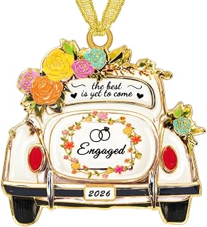 Sereney Engagement Gifts for Couples, Engagement Christmas Ornament 2026 | Engagement Gift for Women, Newly Engaged Couple, Bridal Shower Gift, Fiance First Christmas Engaged Figurine Ornament 2026