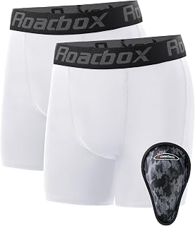 Roadbox Boys Youth Compression Shorts with Athletic Cup Baseball Football
