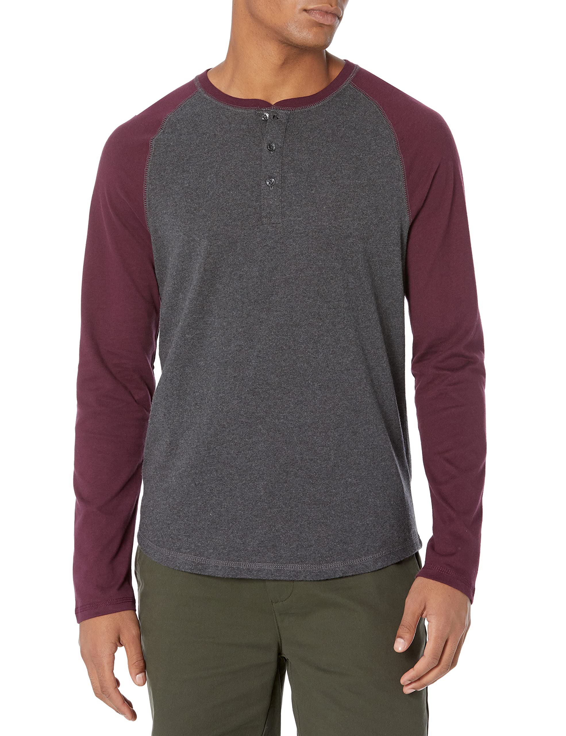 Amazon Essentials Men's 100% Cotton Long Sleeve Baker Collar Shirt