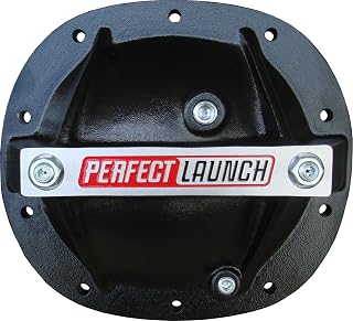 Proform 66667 Black Aluminum Differential Cover with Perfect Launch Logo and Bearing Cap Stabilizer Bolts for GM