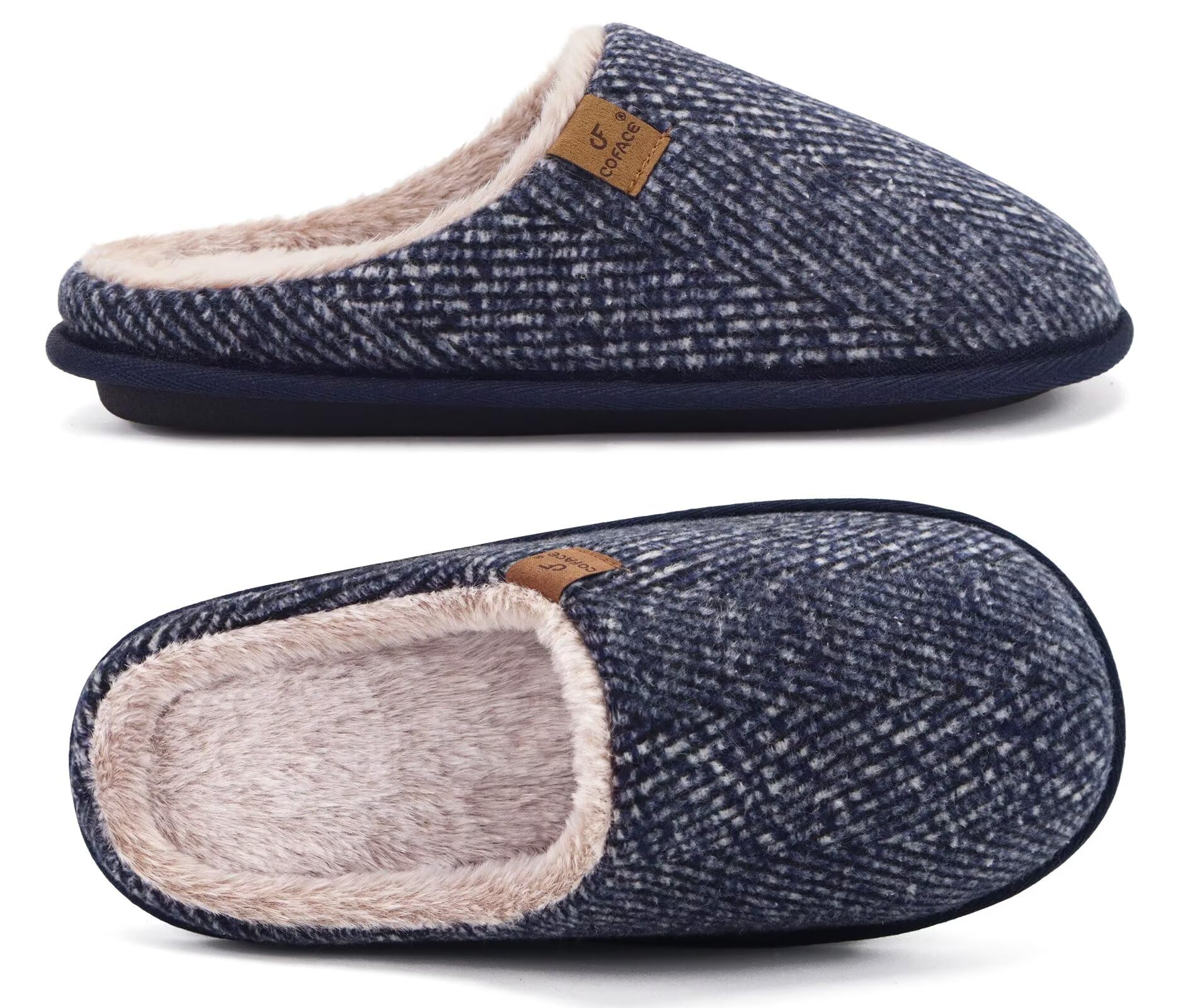 COFACE Chaussons Homme Pantoufles à Hiver Chaussures Chaudes pour Maison