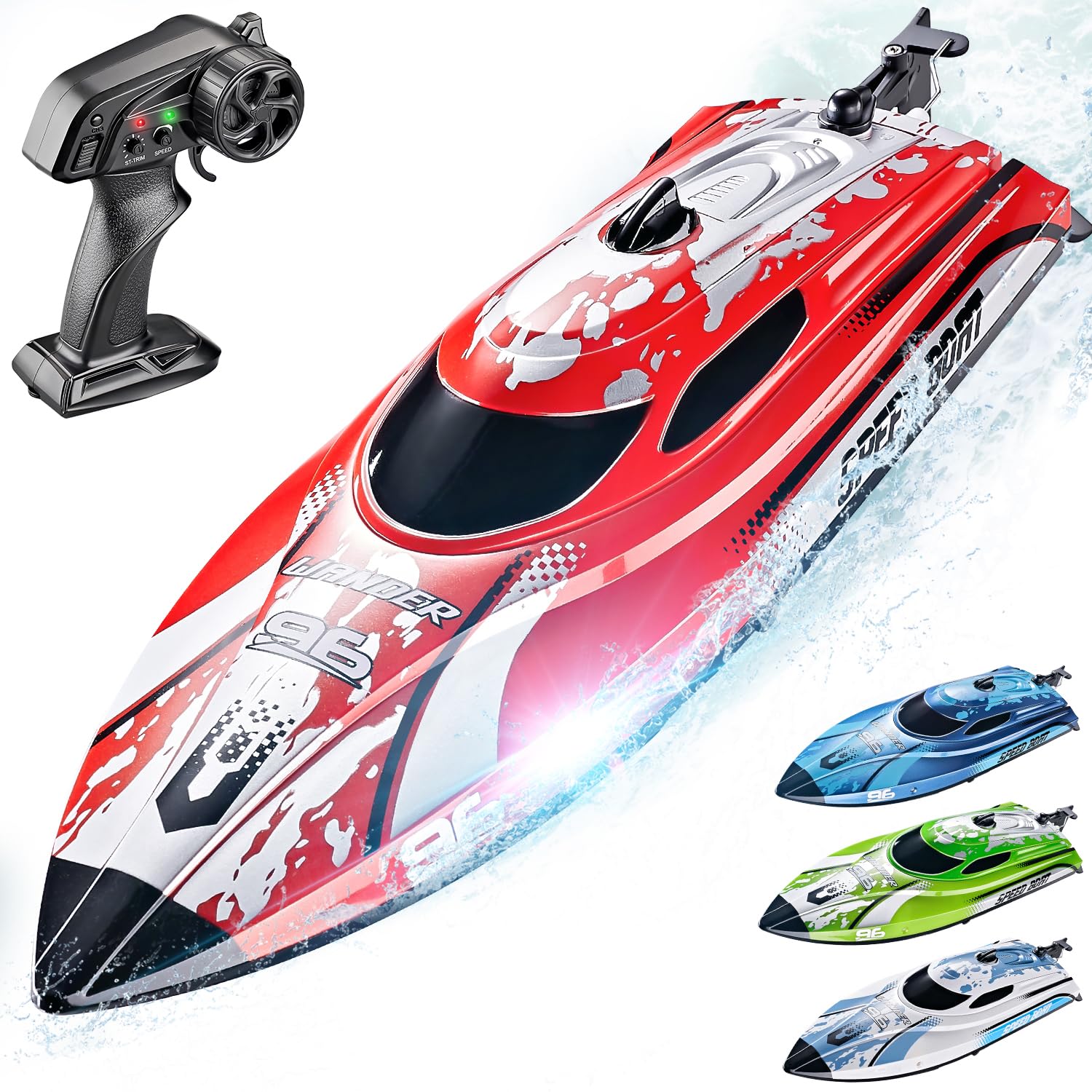 BEZGAR RC Boat TX126-12 Inch Remote Control Boat for Lakes and Pools | 25 KPH Hi
