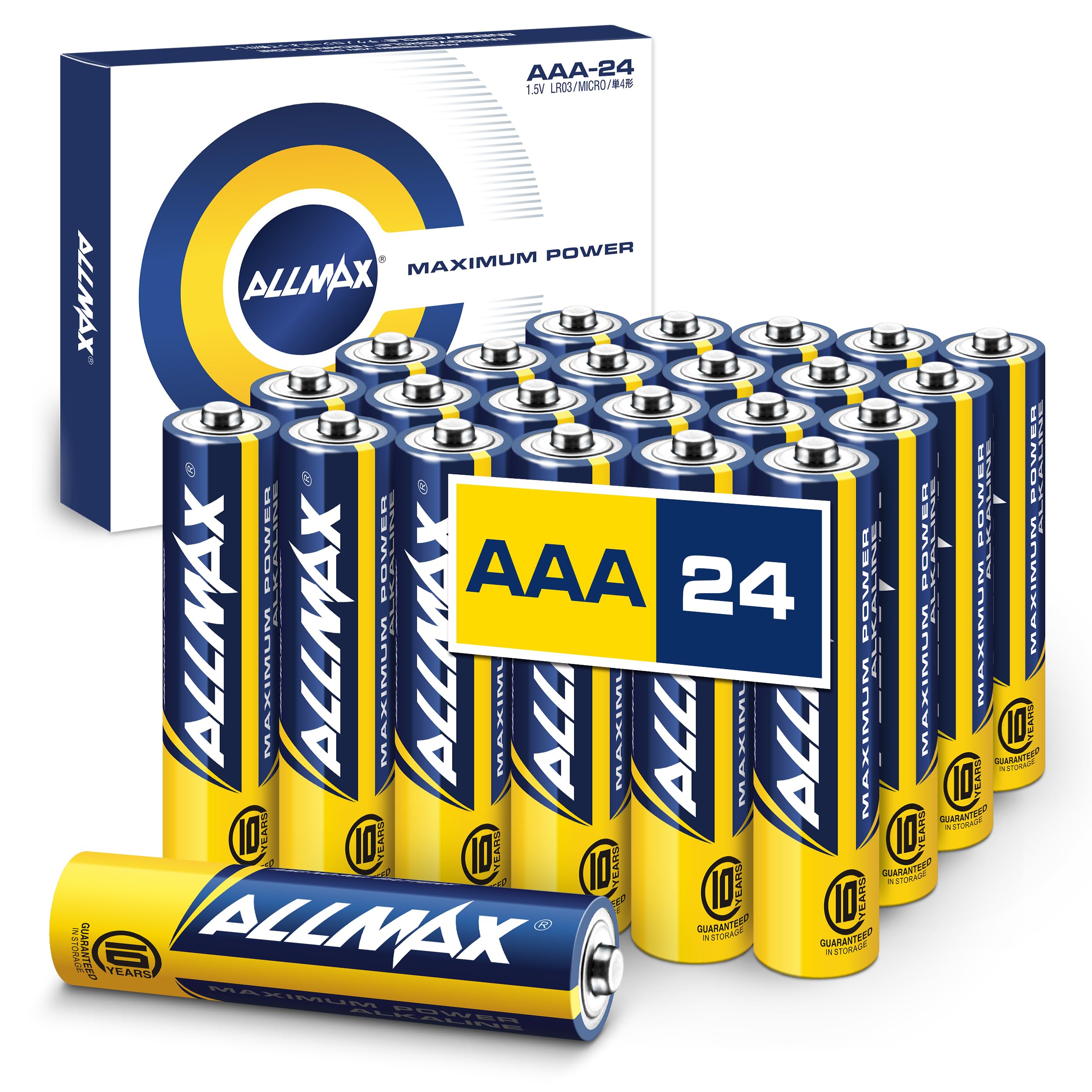 Allmax AAA (LR03) Maximum Power Alkaline Batteries (24 Count) – 1.5V | Triple A 