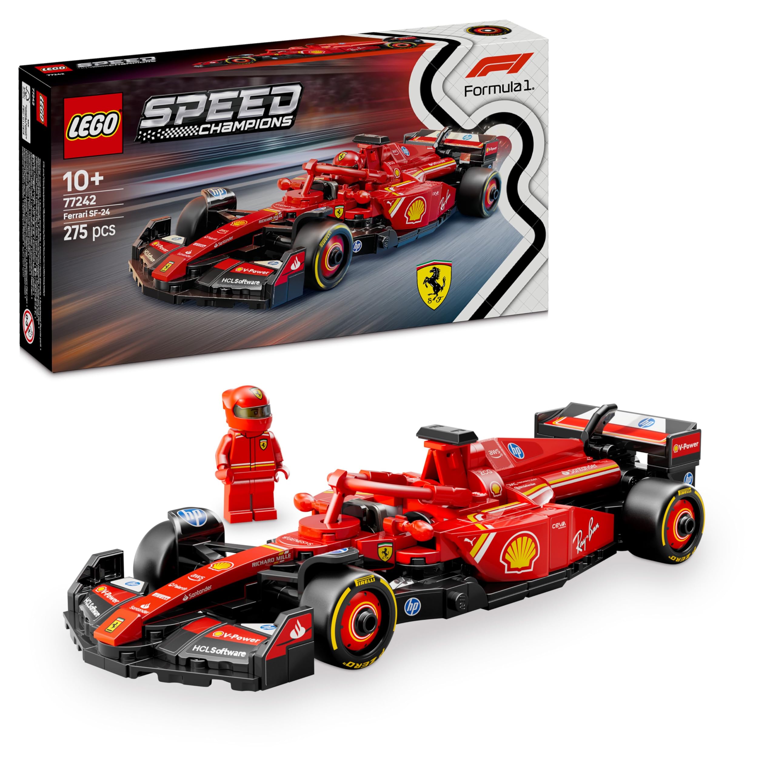 LEGO Speed Champions Ferrari Racing Car SF-24 F1 77242 | Toys for 10+ Year Old B
