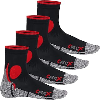 CFLEX Women's and Men's Running Functional Socks (4 Pairs) Running Socks