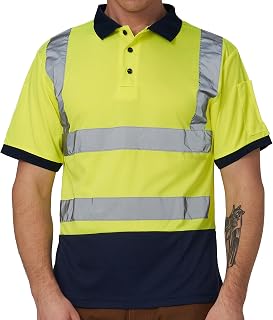A-SAFETY Hi Vis Safety Daily Work Construction Yellow Orange Pink Blue Black Polo Shirts for Men for Women