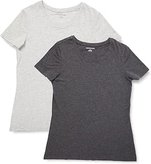 Amazon Essentials Women's Multipack T-Shirt, Regular Fit, Short Sleeve (Crew Neck/V-Neck)