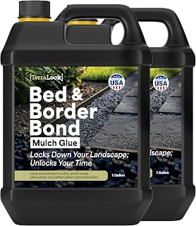 TerraLock Bed & Border Bond Mulch Glue 2 Gallon Without Sprayer | Locks mulch, pea gravel, rock & pine straw in beds & borders. Includes sprayer, weather resistant, Made in USA