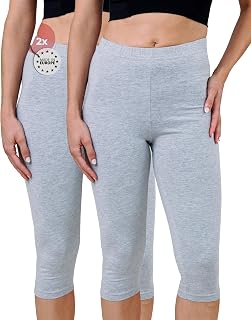 SES Women's 3/4 Length Capri Leggings, Pack of 2