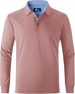 SWISSWELL Long Sleeve Polo Shirts for Men collared Performance Golf Shirts Casual Workwear Office