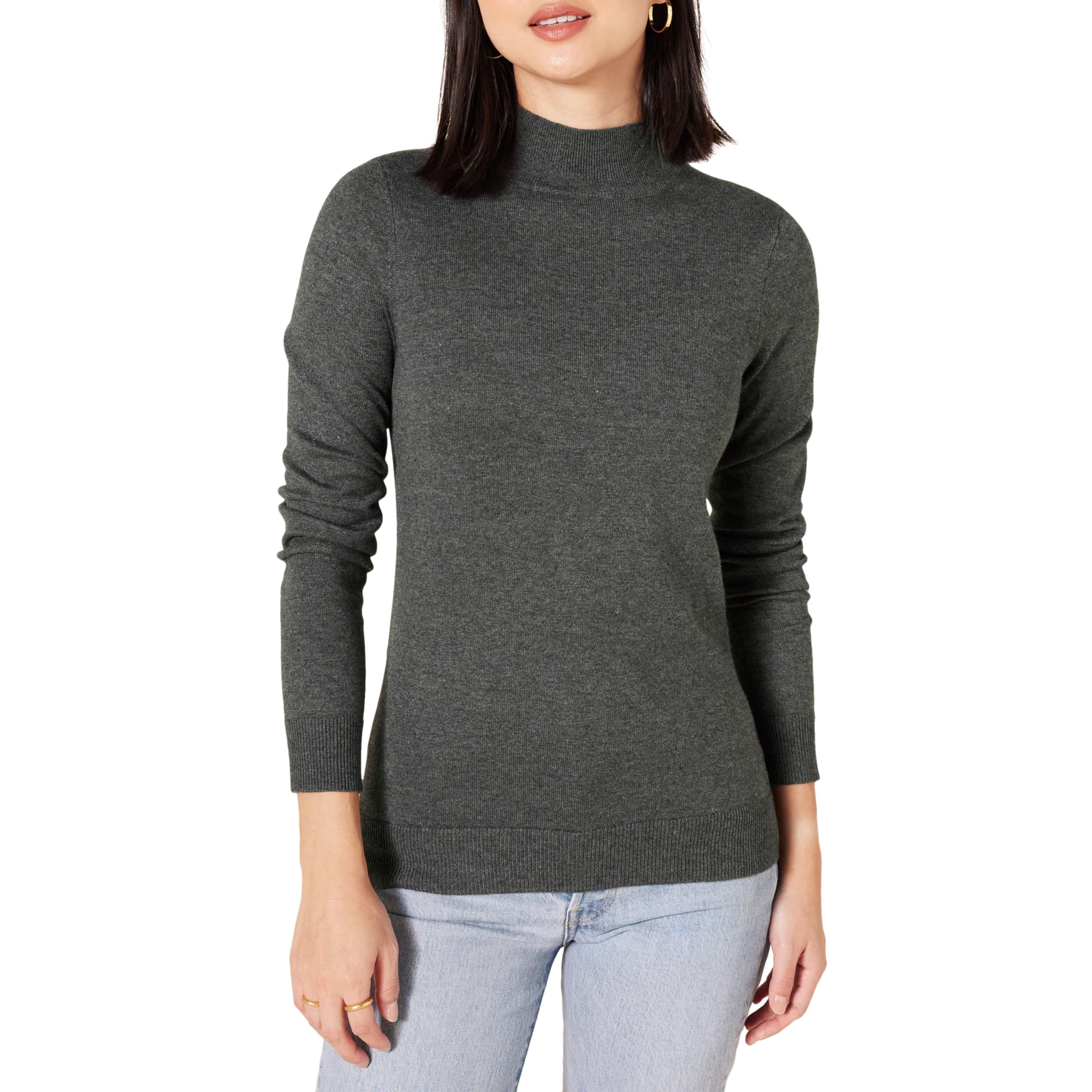 Amazon Essentials Women's Regular-Fit Lightweight Long-Sleeve Mock Neck Jumper (