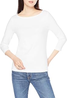 Amazon Essentials Women's T-Shirt with Boat Neck with 3/4 Sleeve Slim Fit
