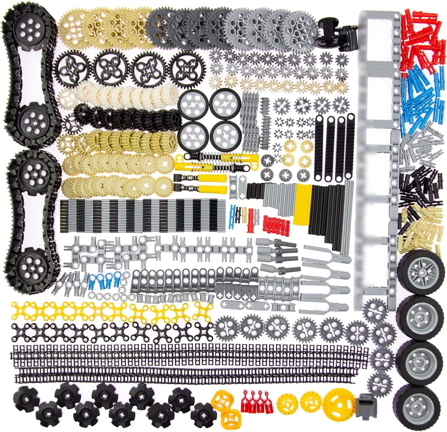 SEEMEY 844Pcs Pins-Gears-Axles-Tires Set Compatible with Lego-Technic Parts | Fu